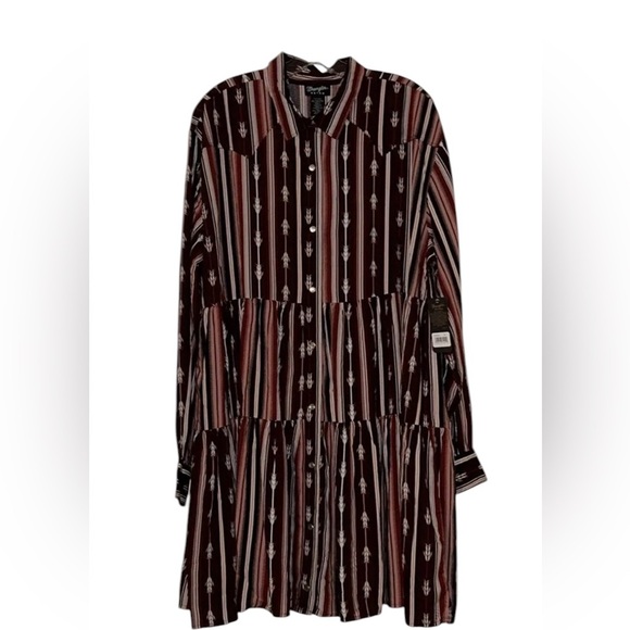 Wrangler Retro Port Royale Western Snap Tiered Dress Size Small NWT - Picture 5 of 9